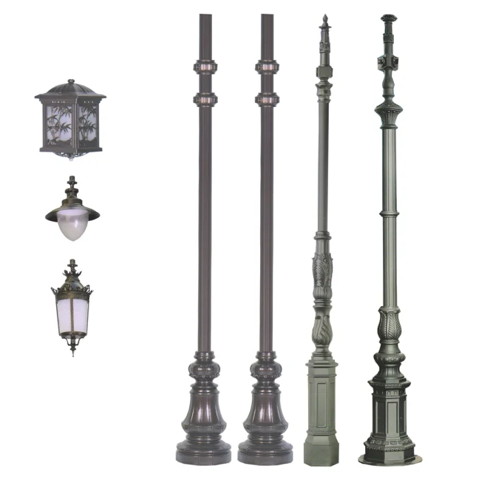 6 Meter Antique Galvanized Pole Street Light Road Led Screen Outdoor