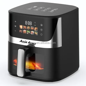 AOJA Air Fryer 8L Stainless Steel air Frier Without Oil Digital Control With Viewing Window Oil Free Cooker  Oil Air Fryer