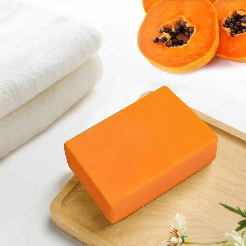 Private Label Papaya Kojic Acid Skin Brightening Glowing Skin Remove Acne Scars Uneven Skin Tone Face Body Soap