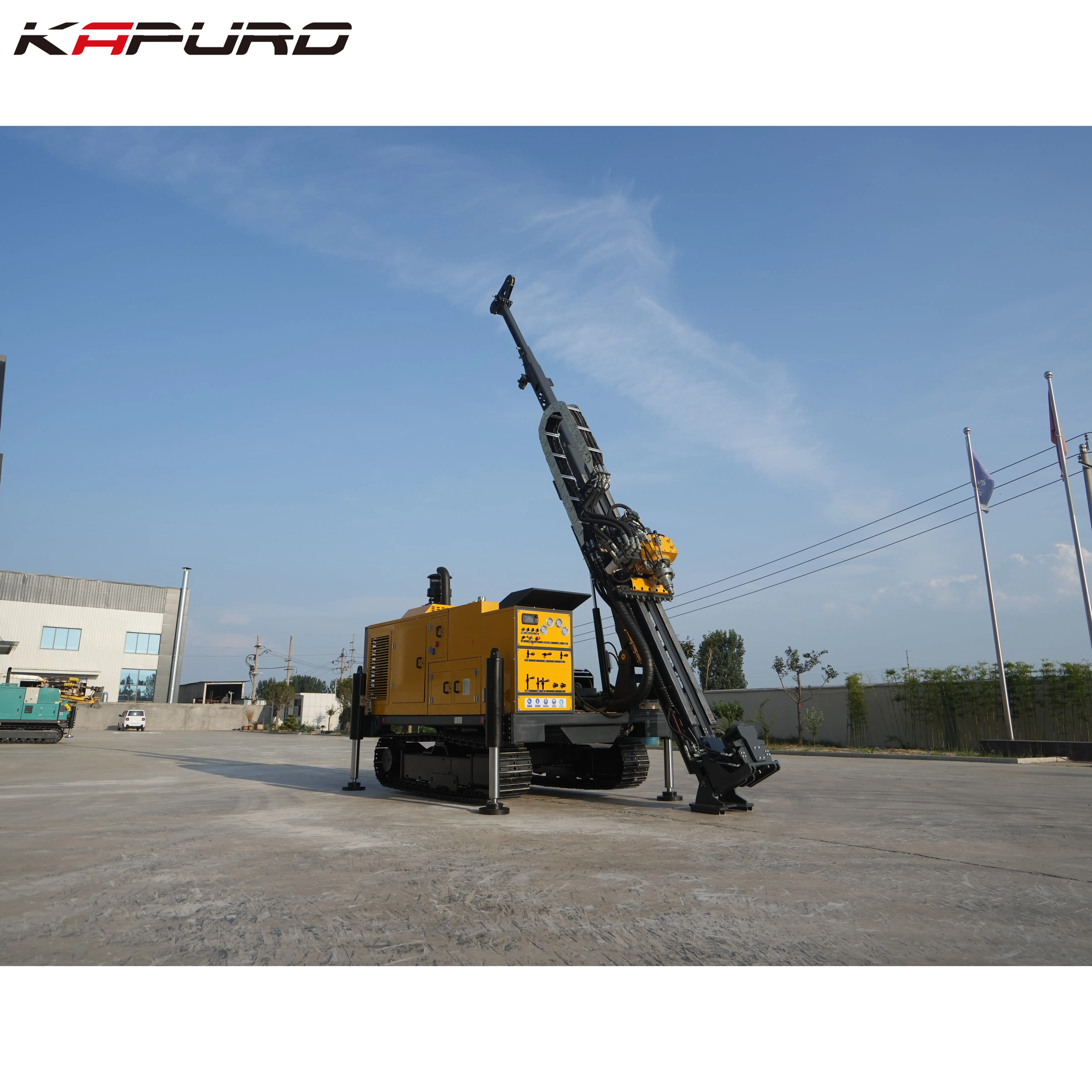 product kapuro kp 1200 new full hydraulic diesel powered 1200mm high efficiency drill rig motor gear pump multi function mining bore-16