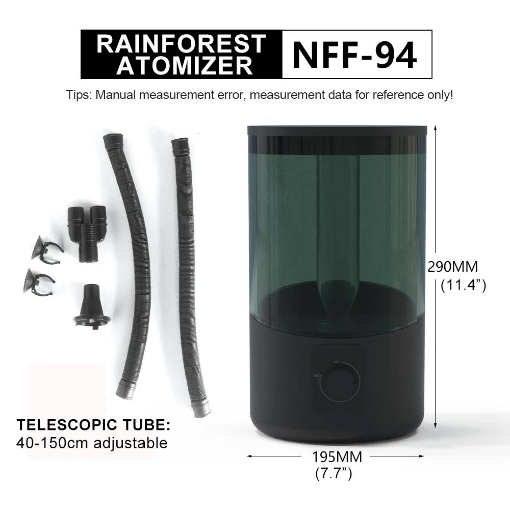 New Design 4L Fine Mist Reptile Fogger Humidifier Rainforest Atomizer for Reptile Terrarium