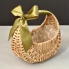 Basket+green ribbon