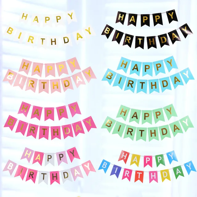 Happy Birthday Party Decoration for Birthday Included Banner & Flag Birthday Party Decorations