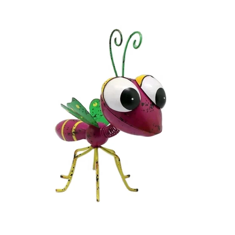 Metal ants figurine with big eyes Butterfly