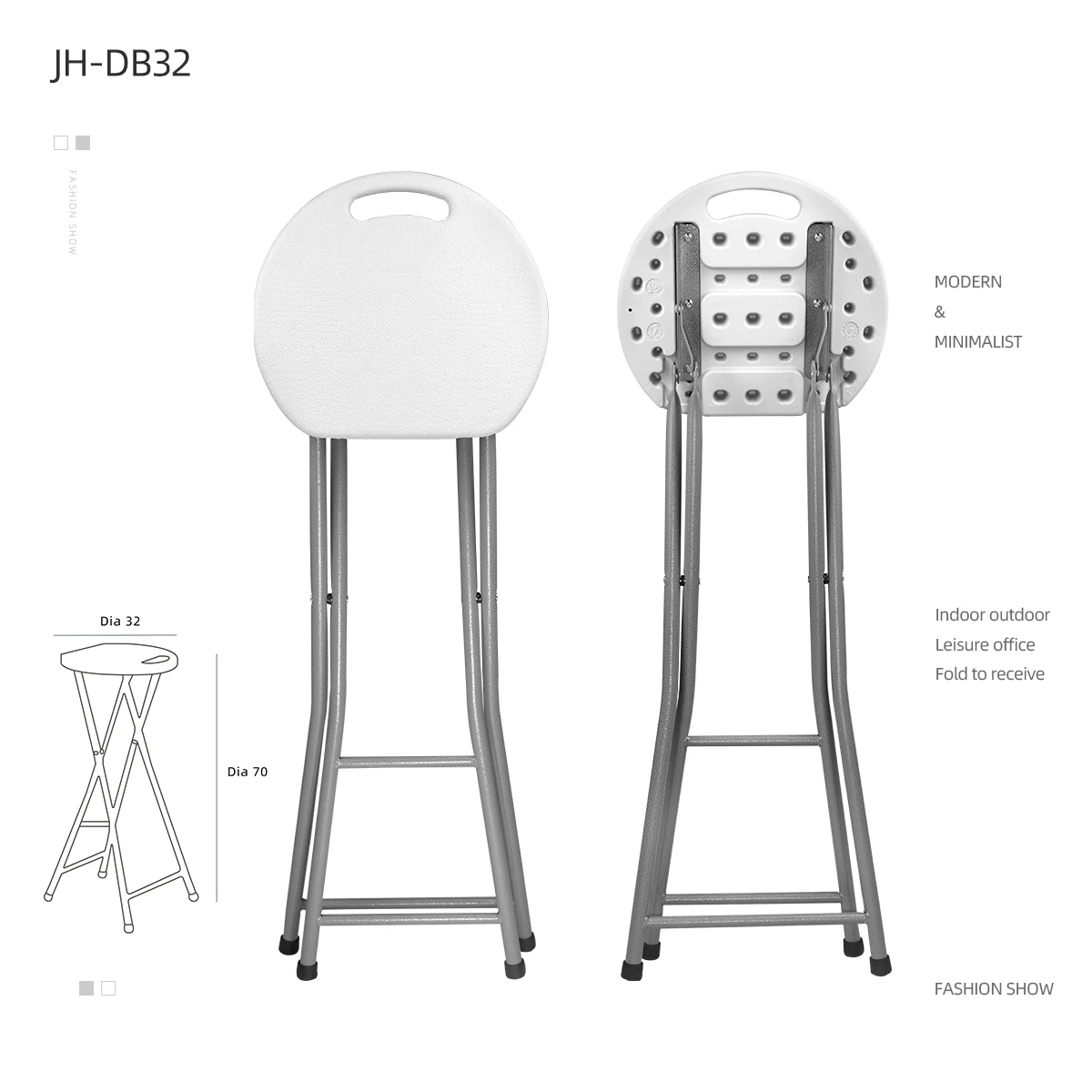 Fold up tall sale stool