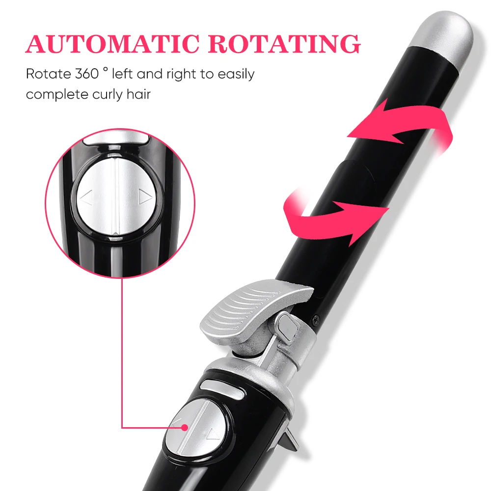 28mm Automatic Rotating Curling Iron Hair Curling Wand Ionic Professional Auto Hair Curler