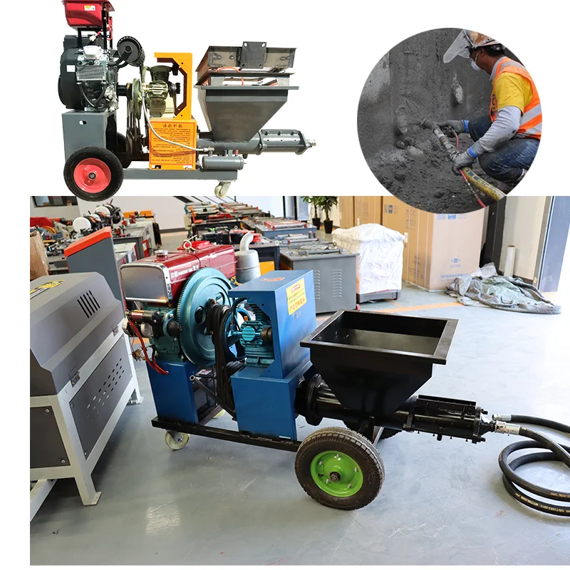Automatic Wall Cement Mortar Plastering Machine Mortar Plaster Sprayer With Srcew Pump