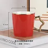 Gold-plated glossy red star handle