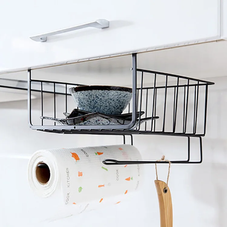 Hanging Basket Under Kitchen Cabinet Partition Wardrobe Storage Rack