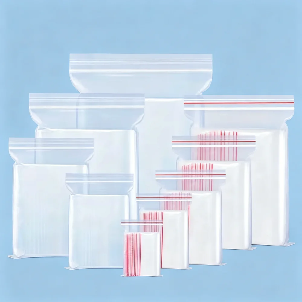 Custom Transparent Poly ZipLock Bag Wholesale Food Packaging Custom Print Storage Pouch for Jelly Gum Bulk Printing