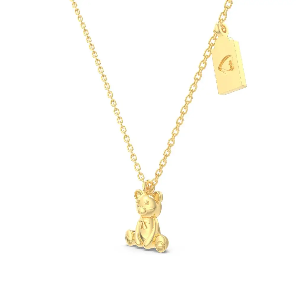 KAKODIY Fashion Luxury Fashion 925 Sterling Silver Jewelry 18K Gold Plated Pendant Bear Necklace detail 4
