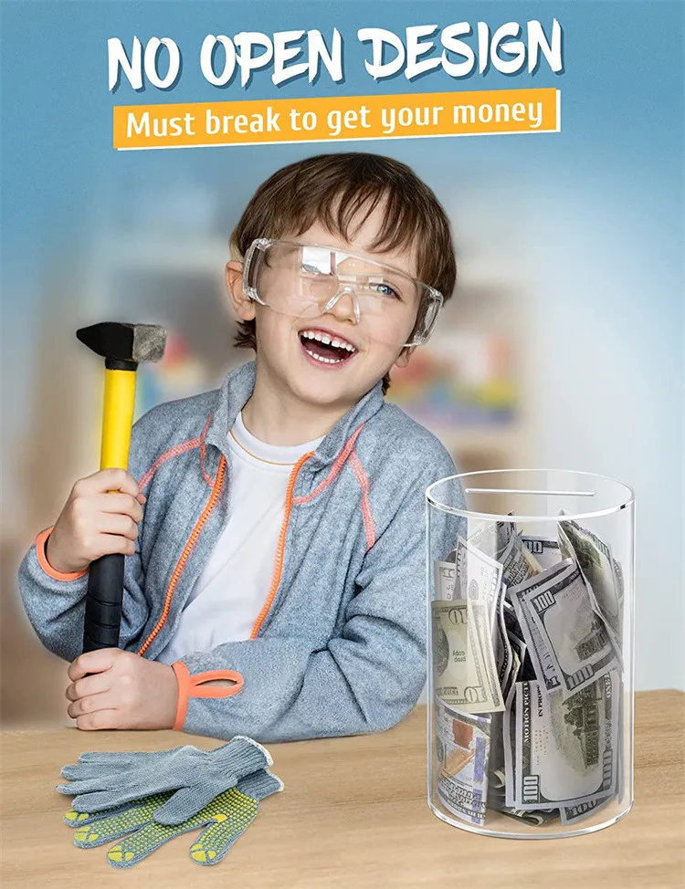 Индивидуальная прозрачная акриловая копилка для детей