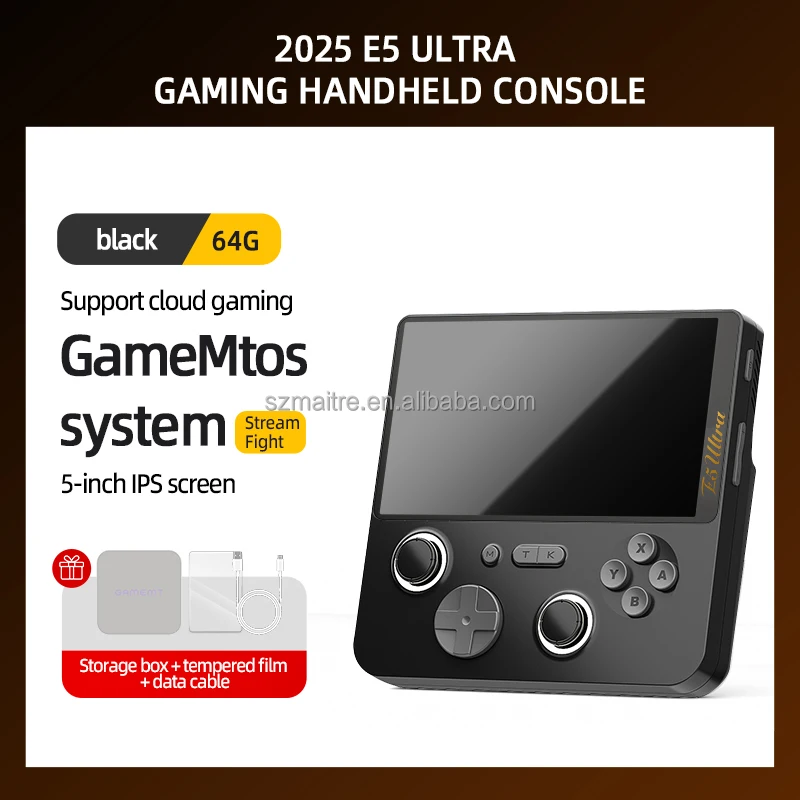 E5 Ultra Handheld Game Console - Android 14, 5 Inch Screen