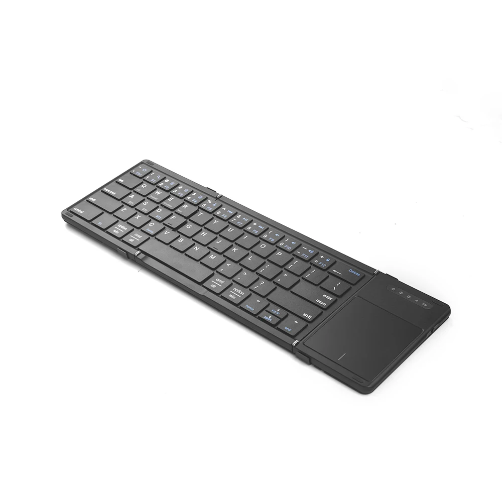B077T Slim Folding Keyboard Portable Mini Foldable BT Wireless Keyboard with Mouse Touchpad for Android Laptop Pc