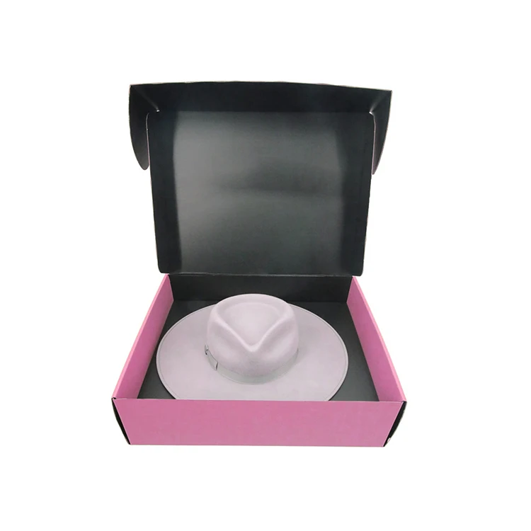 Customized Surprise Gift Hat Box Packaging Wholesale Bulk Boxing Cardboard  Fedora Hat Paper Box with Dividers