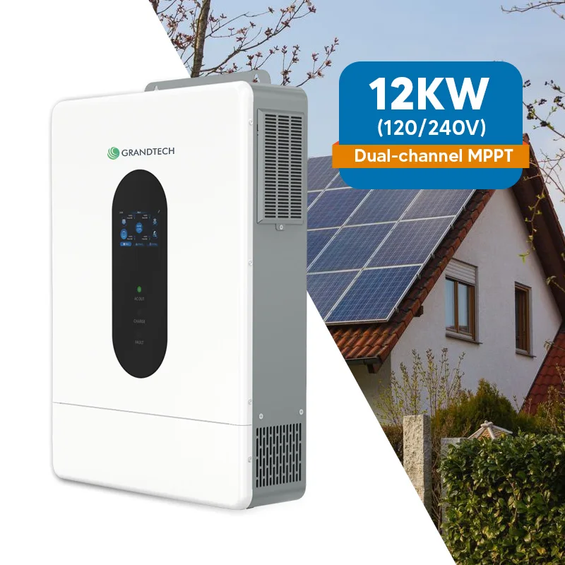 Inversor solar híbrido monofásico dividido GRANDTECH de 120 V/240 V, corriente continua/corriente alterna de 12 000 W (5 kW), inversor de potencia solar de 240 V con cargador