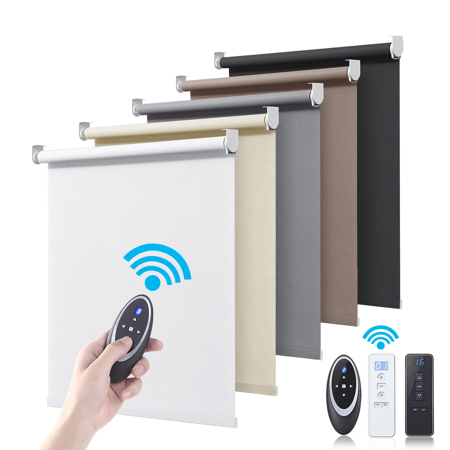 Customized Size Tuya App Signee Smart Electric Control Motor Waterproof Automatic Blackout Window Roller Blinds