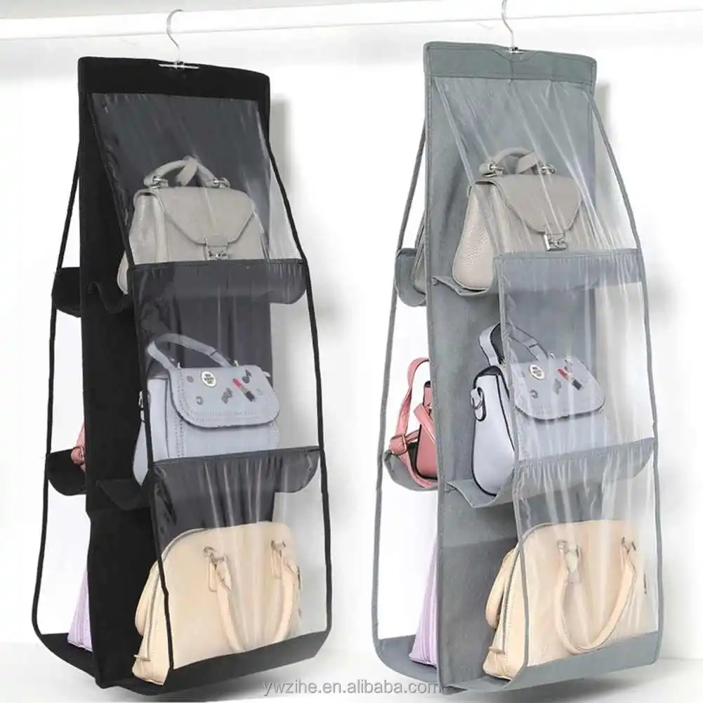 Closet Purse Organizer Storage Hanging Handbag Organizer Foldable Dustproof  Breathable Women Purse Hanger for Wardrobe Bedroom - AliExpress