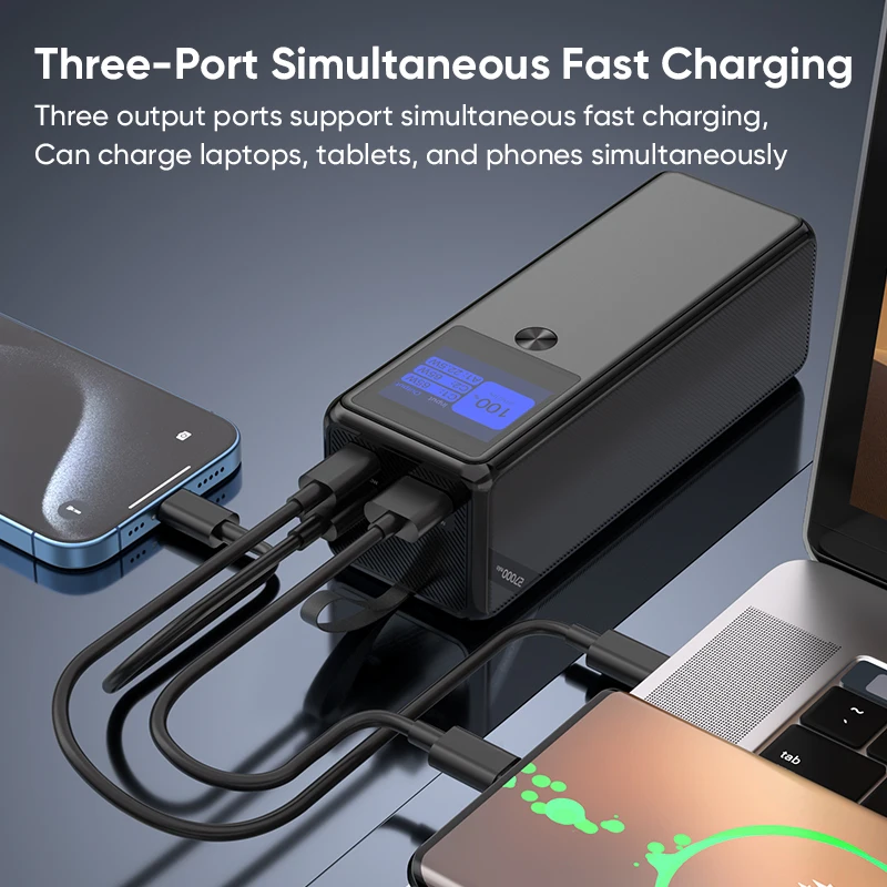 Smart Digital Display Phone Charge 140W Power Bank 27000mAh High Capacity Laptop Portable Charger Tablet Powerbank