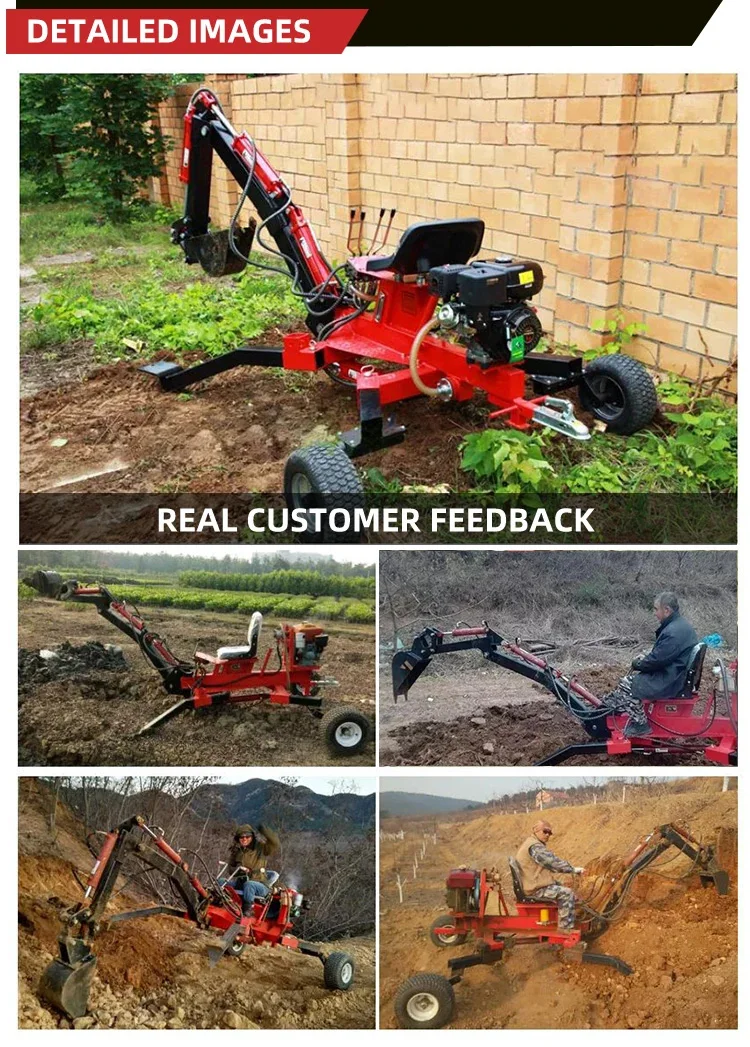 Mini Excavator Small Digger Wheel Excavator Home Garden Digging Machine Small Backhoe Shovel