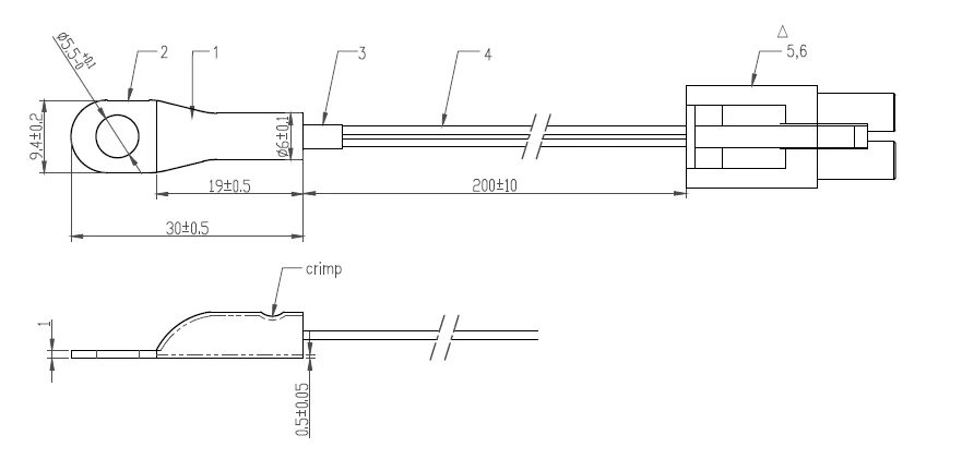 Customized Size Ring Lug Thermistor Ntc Rtd Sensor Surface Temperature ...