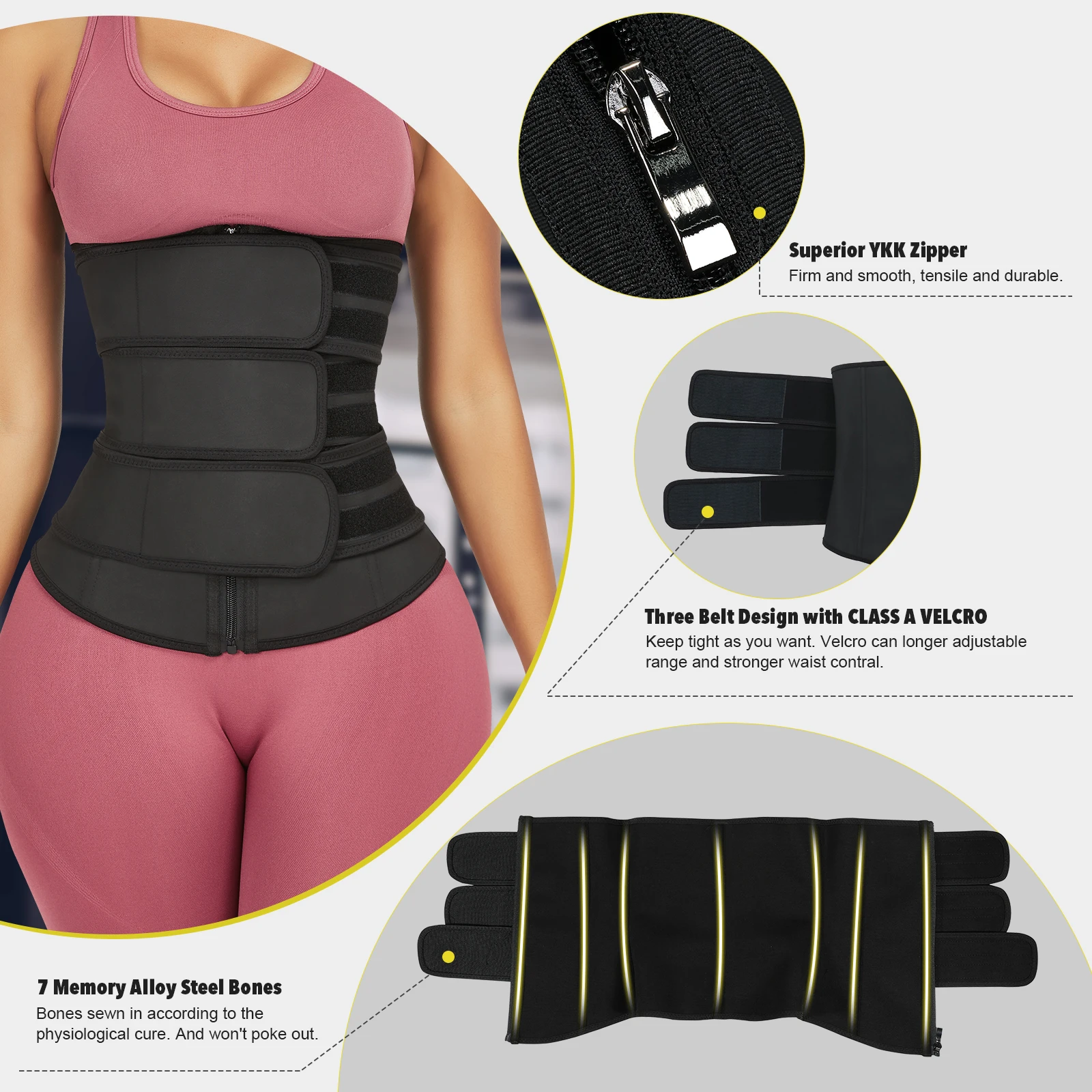 HEXIN Wholesale Steel Boned Waist Trainer Private Label Tummy - Main Image