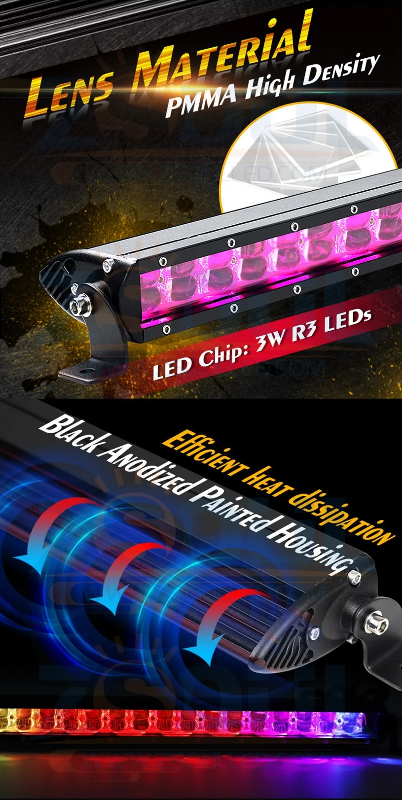 Combo Beam Multi Color RGBW Off road Light Truck 4x4 42 50 32 Inch OffRoad Roof 6D Car Remote RGB Chasing Led Light Bar