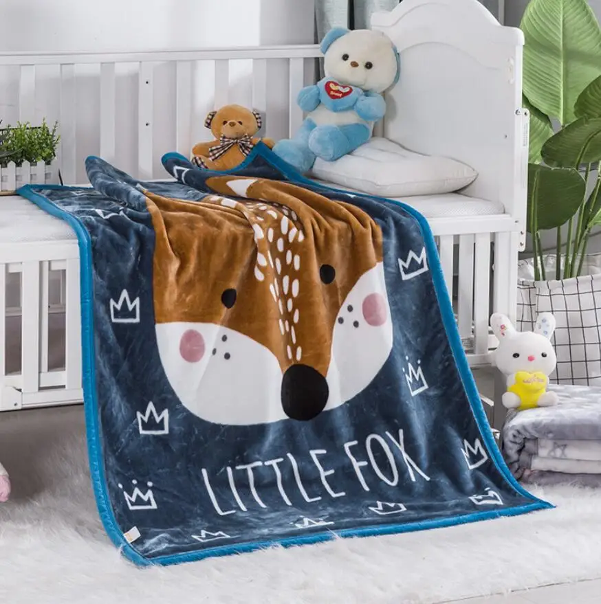 
 Оптовая продажа, Детские картонные одеяла, толстые зимние детские Мультяшные флисовые одеяла с двойным кораллом, одеяло с облаками  