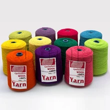 Tufting Wool Yarn Low MOQ For Tufting Gun In Stock 500g Big Thickness 100% New Zealand Wool Wool Yarn With Cone For Tufting Rug