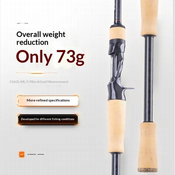 Fishing Rod Carbon 2-Piece Ultra-fast Action 2.04m Black Pit Bass Remote Gun Straight Handle Variable Tuning Fans Siniperca – Rod – view 5