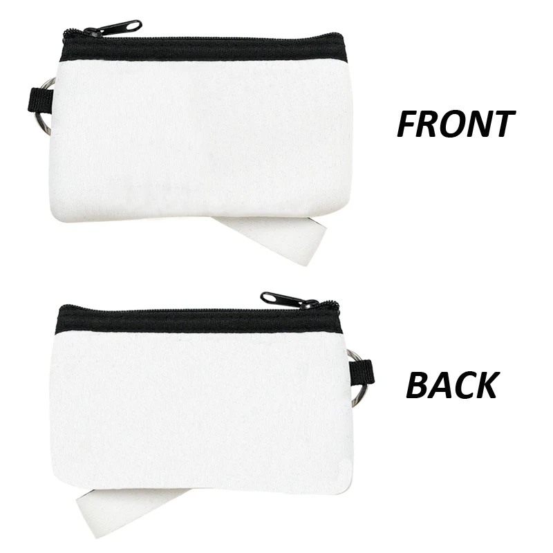 Sublimation Printing Neoprene Durable Small Zipper Wallet Women Girls Mini Purse Softball Keychain Card Coin Bags