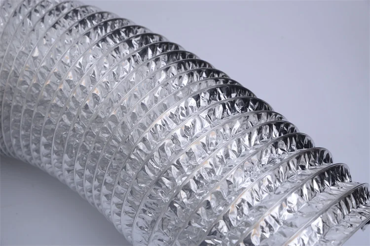Silver Aluminum Foil Ventilation Ducting For Hydroponics - 4" To 12" Sizes, 5-10 Meter Lengths