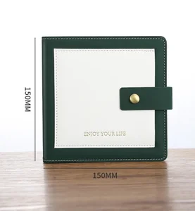 Custom A5 Hardcover Notebook in 15*15cm Square PU Leather with Gold Foil Thread Sewing Diary Stationery Gifts with Logo