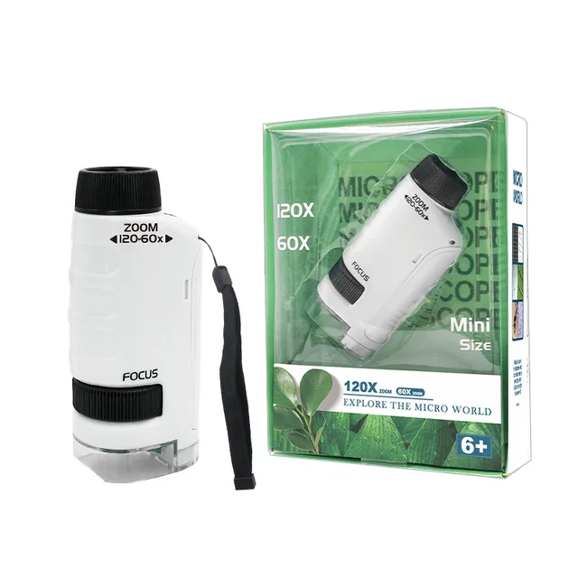 Education Toy and Exploring Tool Small Pocket Microscope for Learning Student Microscope