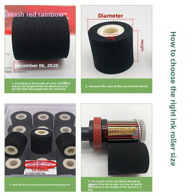 Dikai 833 36*45 High-temperature Ink Roller for Sealing Machine 36*45 Ink Roller DK1100 Dikai Coding Machine Black Ink Roller 3