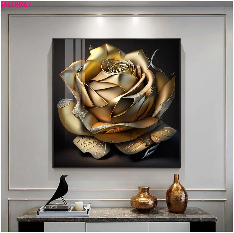 Rose Luxury Abstract Wall Art Flowers Picture And Prints Canvas ...