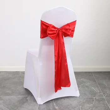 Factory Wholesale Satin Chair Bows Covers for Weddings & Banquets Event Chair Sashes