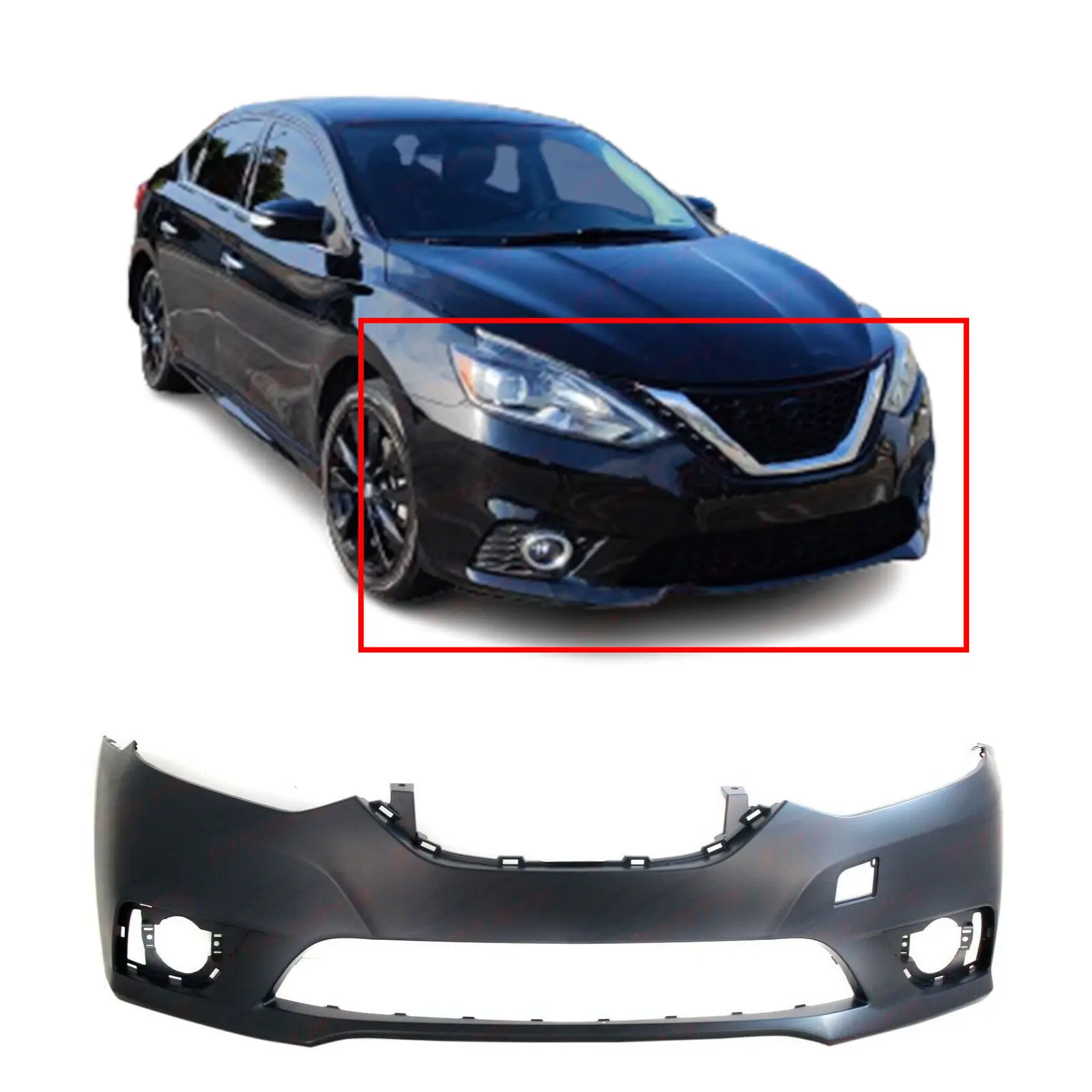 Hot Sale Auto Body Primed Car Front Bumper Cover  62022-4AF0H Replacement for 2016-2019 Nissan Sentra