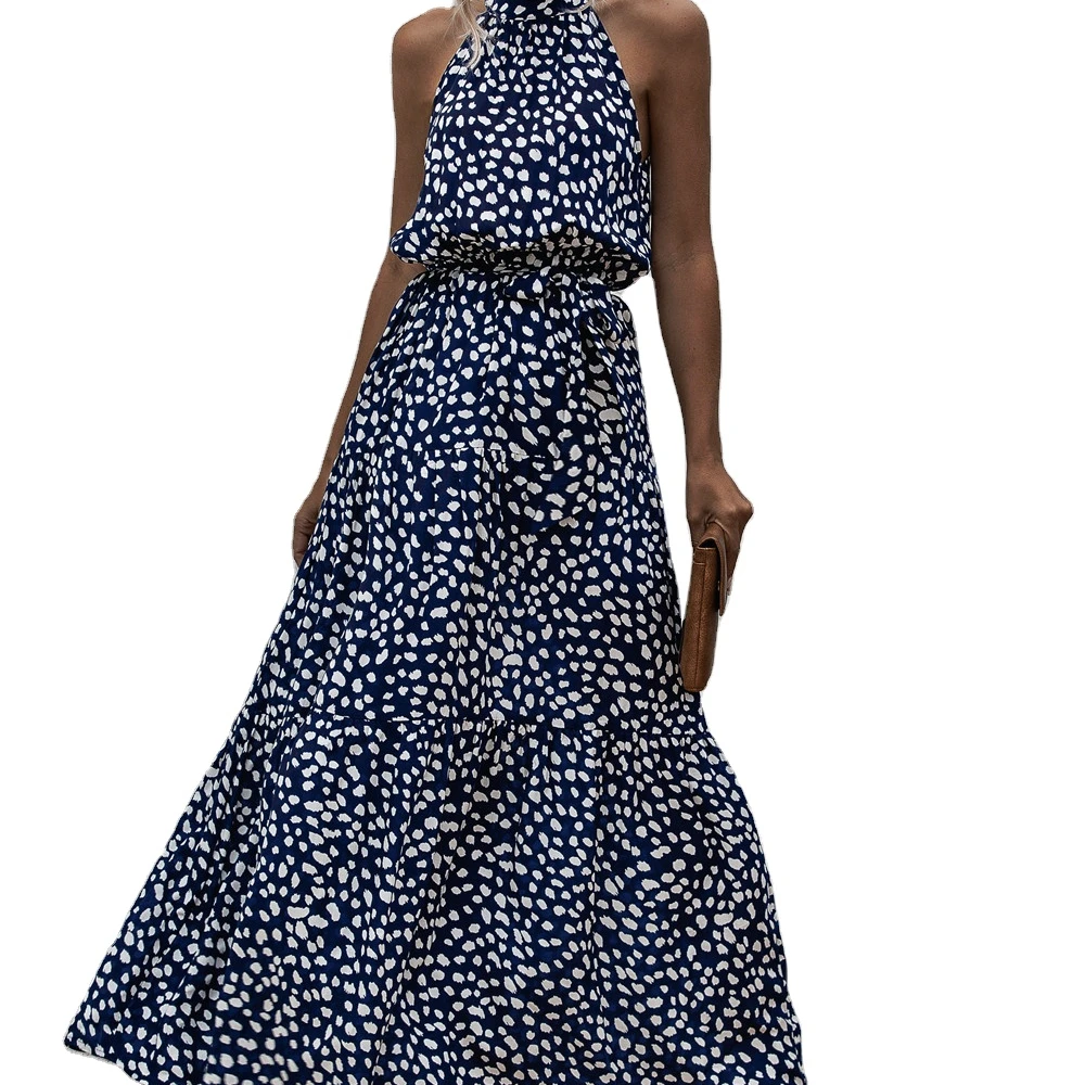 长印花女装长连衣裙 - buy floral dress,midi floral dress,women