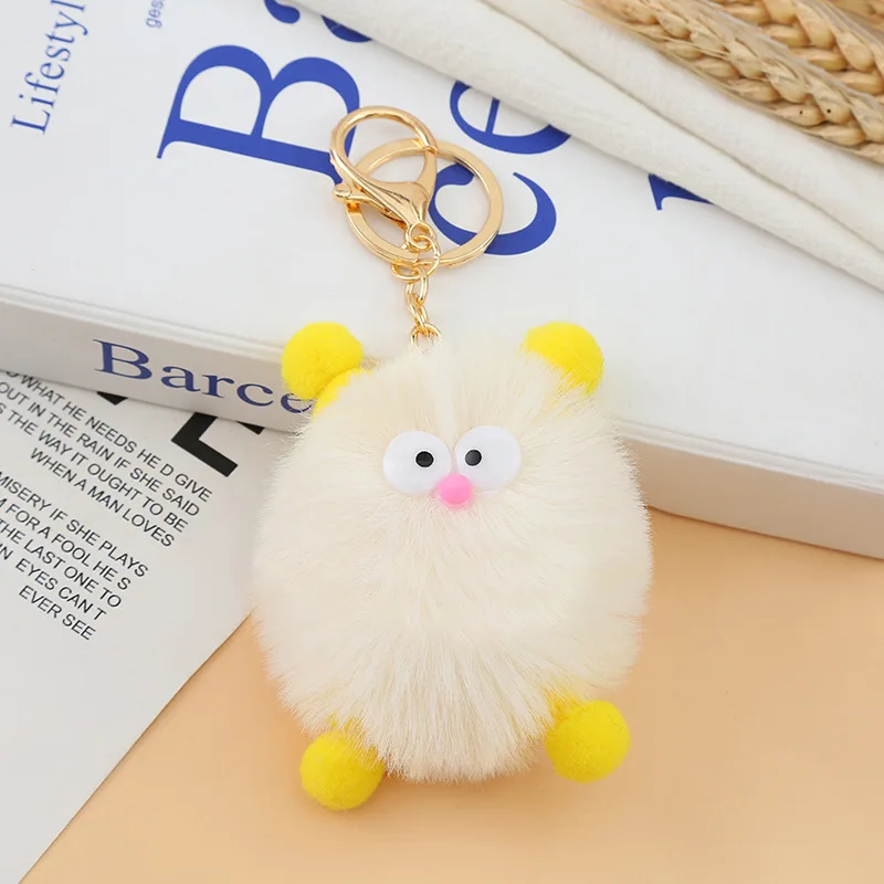 Wholesale Wholesale cute little gift multicolor DIY pendant plush bag  hanging ornament cute hamster pom pom keychain From m.