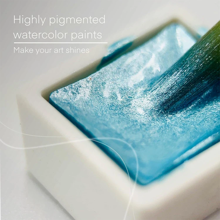 Изготовленный на заказ бесплатный образец 8 12 24 36 48 цветов художник твердый акварельный качественный набор красок для торта