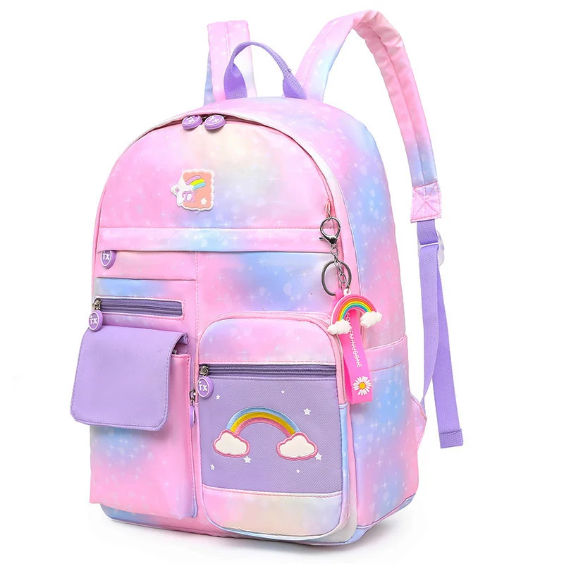 Best Selling Waterproof Polyester School Bags Lightweight Lovely Pink 