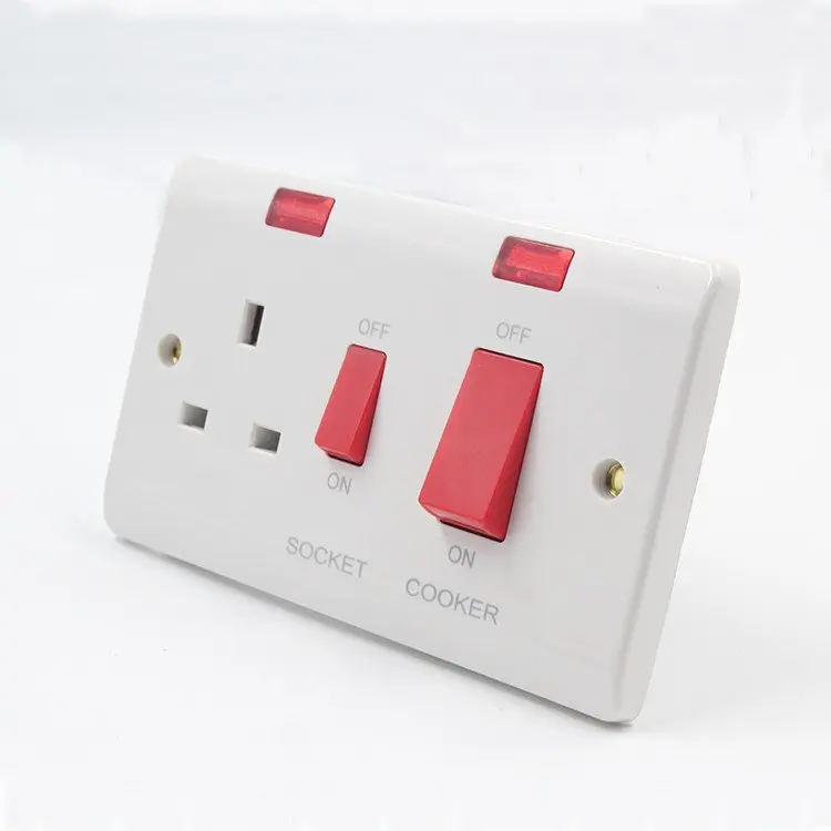 Color Box Electric Wall Socket Safe Copper Abs High Quality Uk Standard