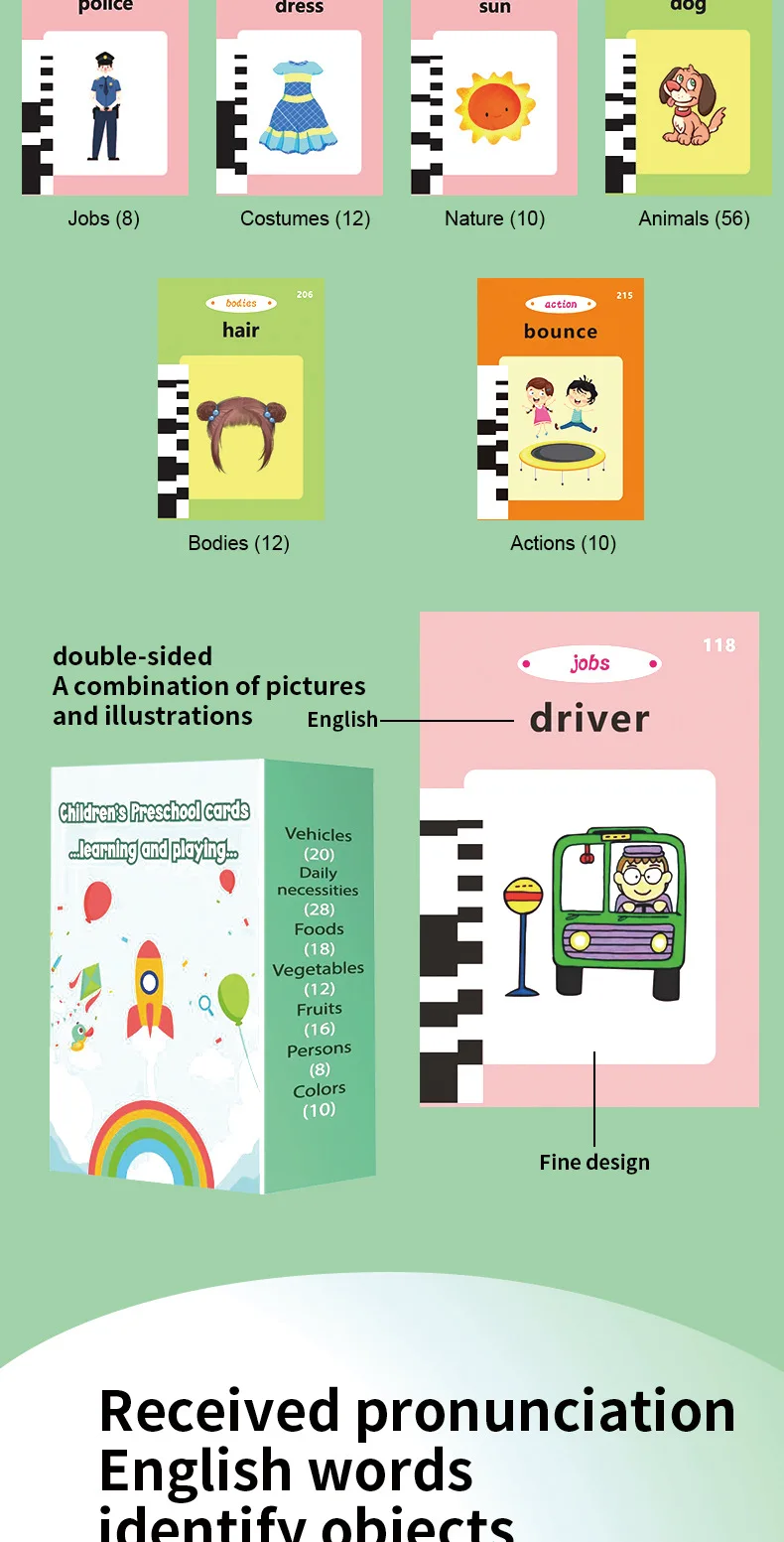 Intelligent 112 Flash Card Learning Machine Early Educational Chinese-English Speech Therapy for Kids Dinosaur Theme Made Paper