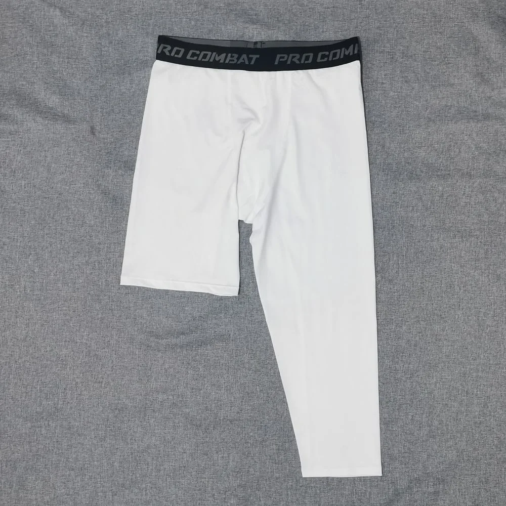 Sports One Leg 3/4 Fiess pants sweat-absorbing breathable Outdoor basketball Men's fiess training pants535_voghion.com