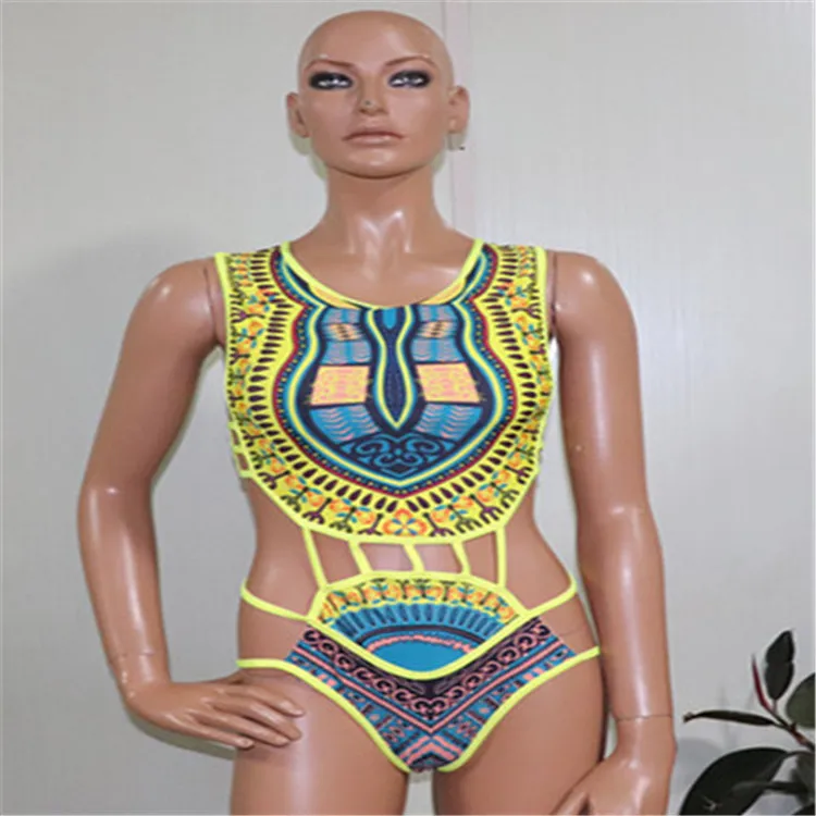 Indigenous African Totem National Wind With Short Sleeves Swimwear