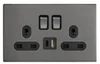 Enchufe doble de 1 vía de 13A con USB/Tipo-C