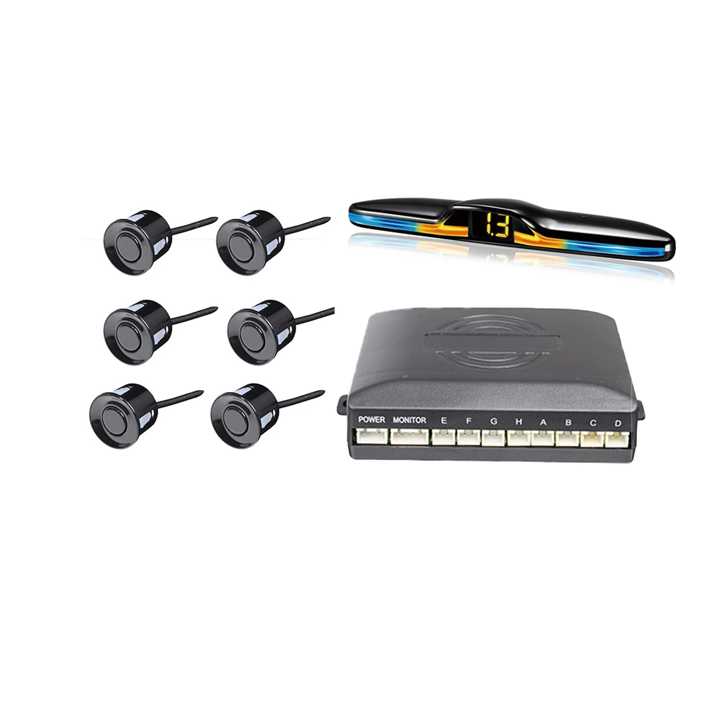 6 Sensors Reverse Warning Systems Front Back Parking Assistant Car Reverse Aid Car Parking Sensor System