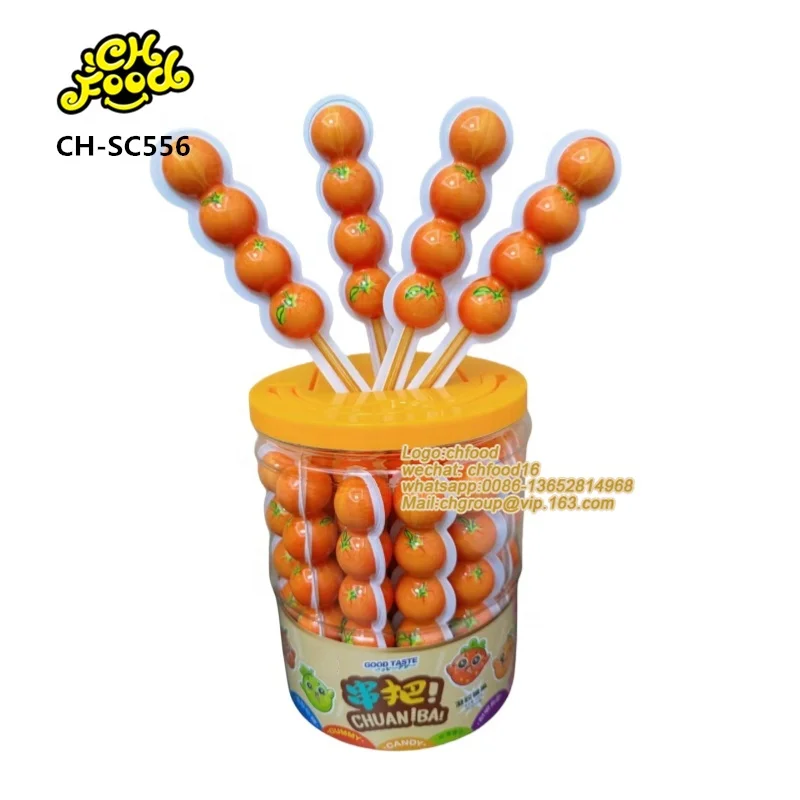 String Shaped Fruit Flavor Gummy Ball Candy Filling Jelly Jam