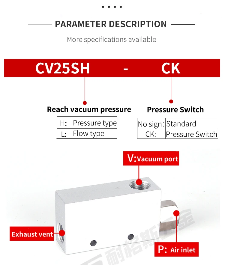 Vacuum Generator CV-10HS Pneumatic Exhaust Compact Negative Pressure Generator Aluminum Alloy Air Ejector Fitting with 1mm Nozzle Vacuum Generator CV-10HS Pneumatic Exhaust Compact Negative Pressure Generator Aluminum Alloy Air Ejector Fitting with 1mm Nozzle